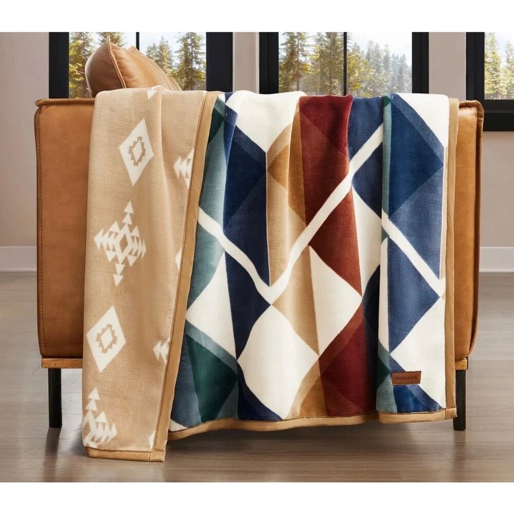 Pendleton Serrado Reversible Plush Throw Blanket 50x70 NWT Cozy Luxe Heritage - Picture 2 of 7